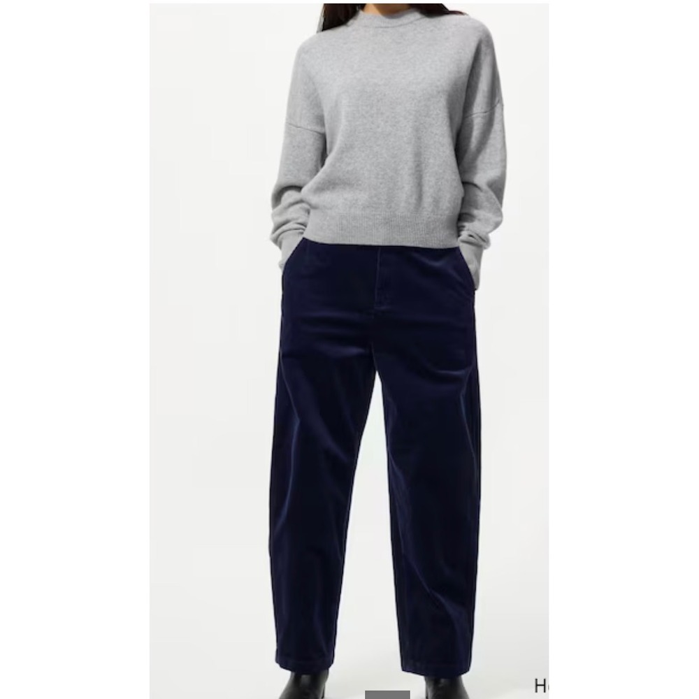 Uniqlo Comptoir Des Cotonniers Navy Blue Corduroy Curve Pants Women L 221-479663